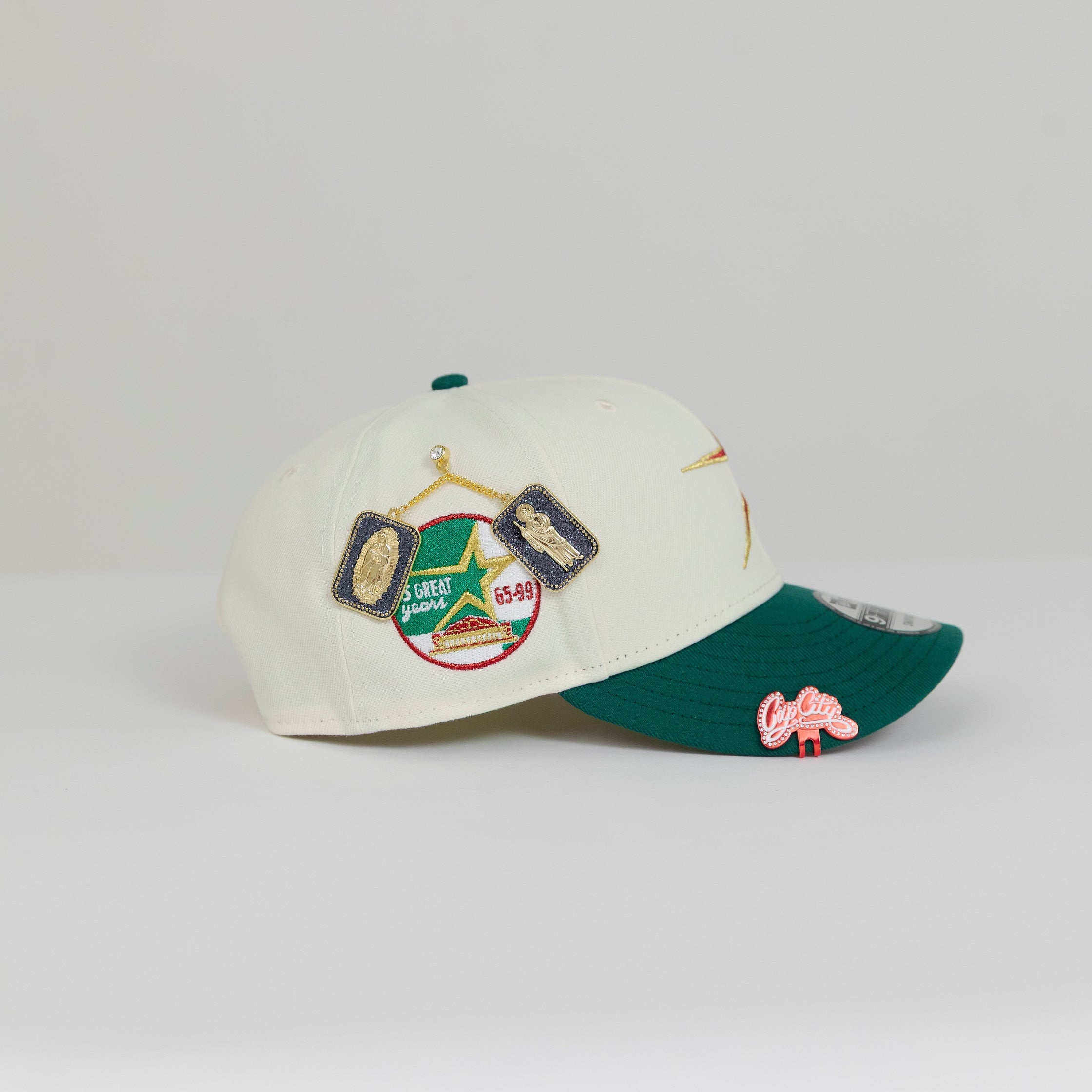 NEW ERA EXCLUSIVE 9FIFTY CHROME/ GREEN HOUSTON ASTROS SNAPBACK W/ 35 GREAT YEARS SIDE PATCH