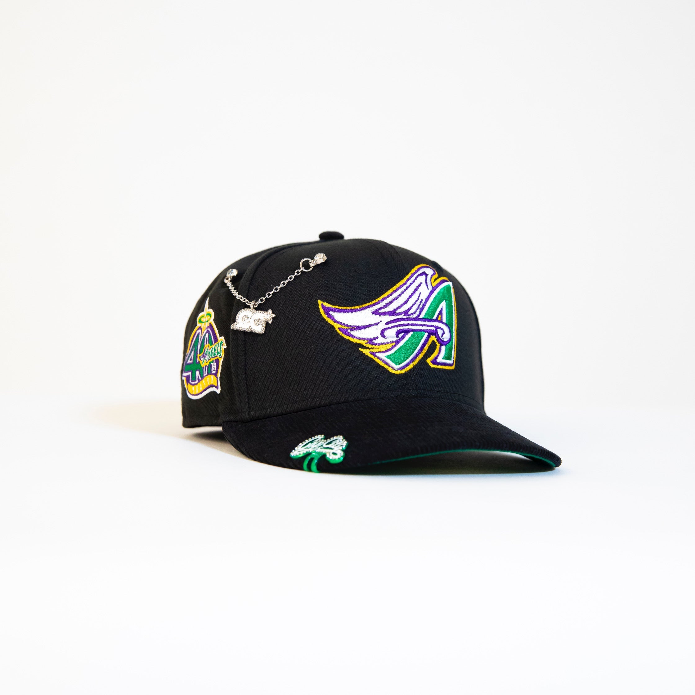 NEW ERA 59FIFTY BLACK/ CORDUROY ANAHEIM ANGELS W/ 40TH ANNIVERSARY SIDE PATCH