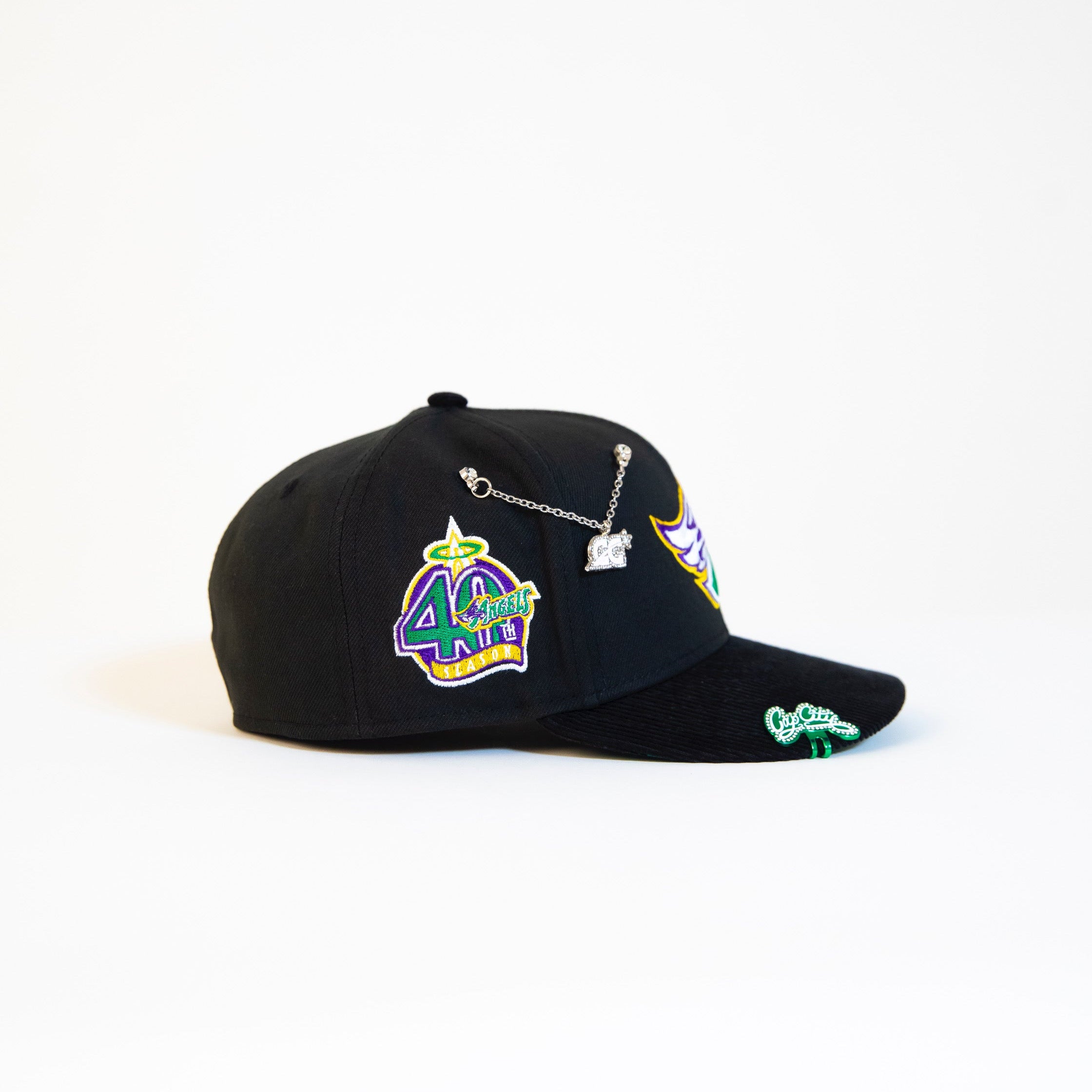 NEW ERA 59FIFTY BLACK/ CORDUROY ANAHEIM ANGELS W/ 40TH ANNIVERSARY SIDE PATCH