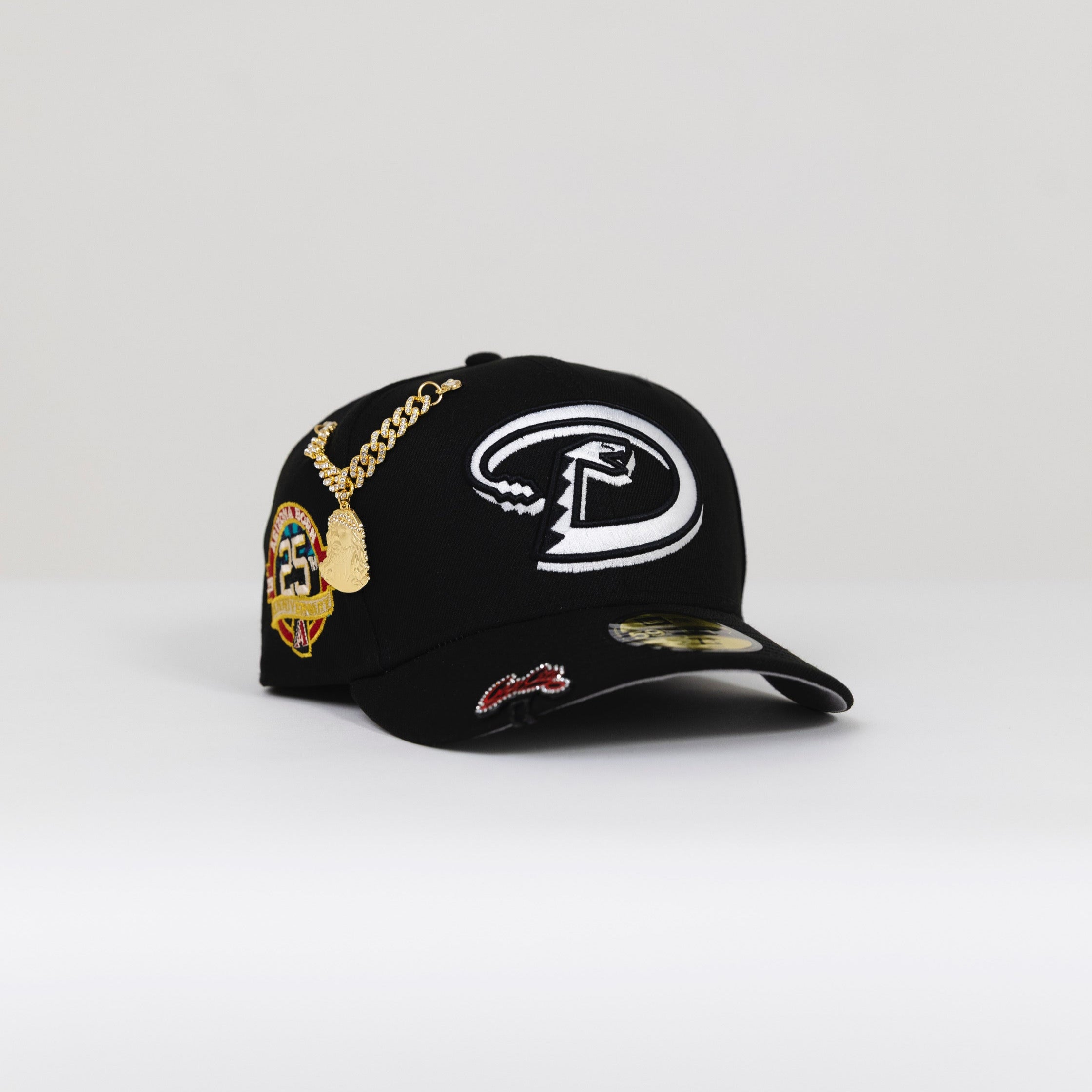 NEW ERA EXCLUSIVE 59FIFTY BLACK ARIZONA DIAMONDBACKS W/ 25TH ANNIVERSARY SIDE PATCH