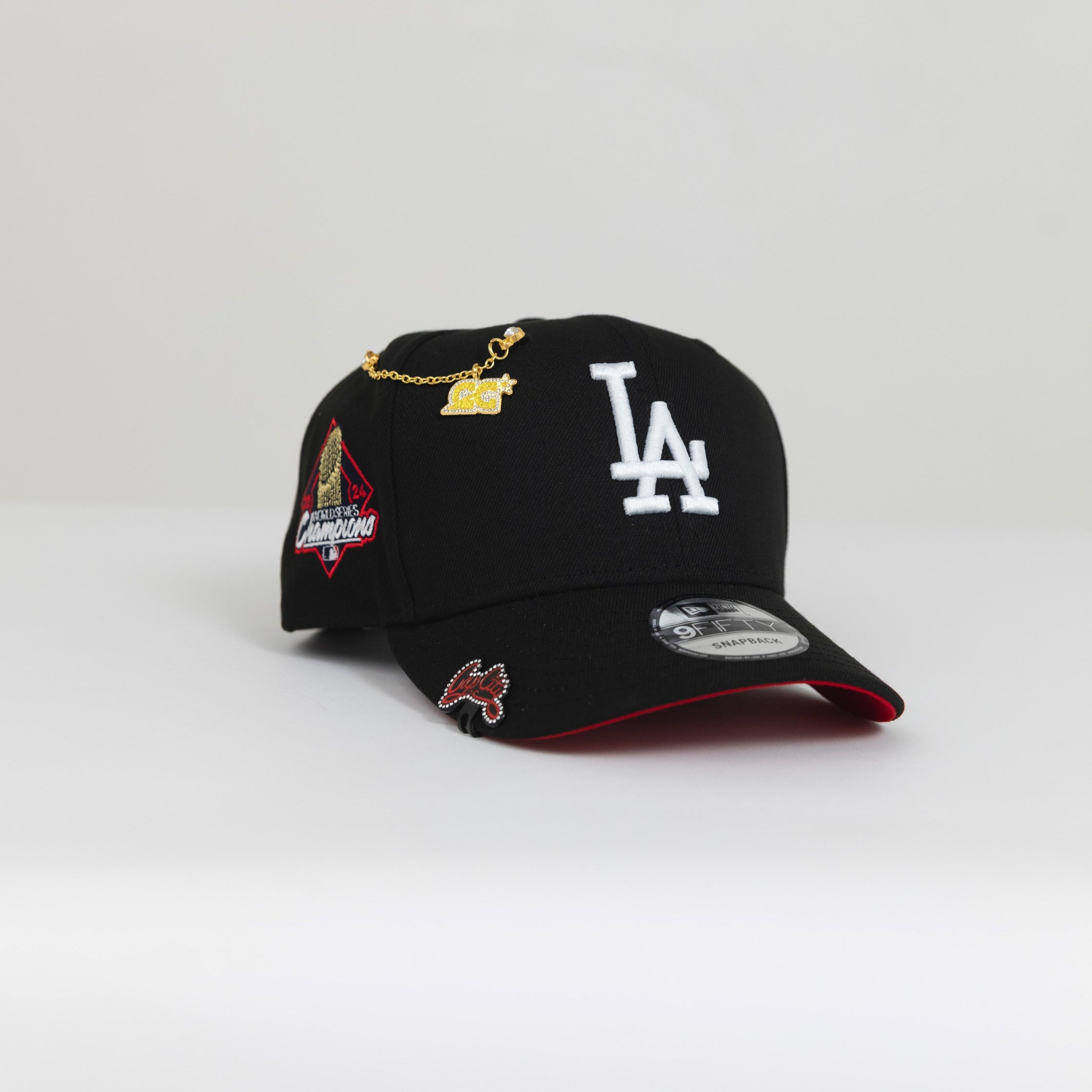NEW ERA EXCLUSIVE 9FIFTY BLACK LOS ANGELES DODGERS SNAPBACK W/ 2024 WORLD SERIES CHAMPIONS SIDE PATCH