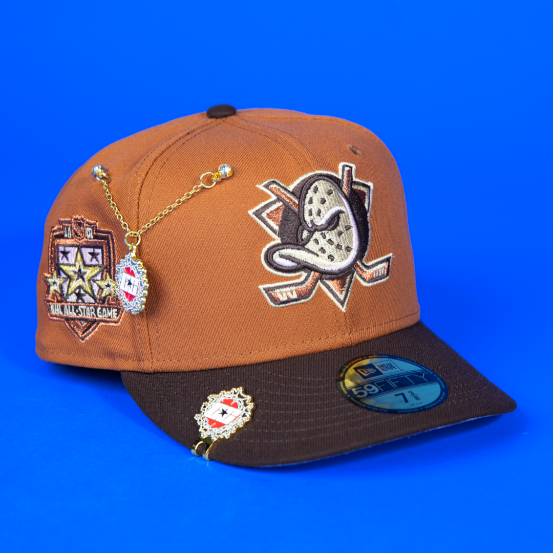 NEW ERA 59FIFTY RUST/ WALNUT ANAHEIM DUCKS W/ NHL ALL STAR GAME SIDE PATCH