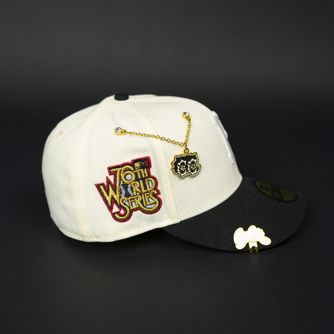 NEW ERA EXCLUSIVE 59FIFTY CHROME/ BLACK PITTSBURGH PIRATES W/ 76TH WORLD SERIES SIDE PATCH