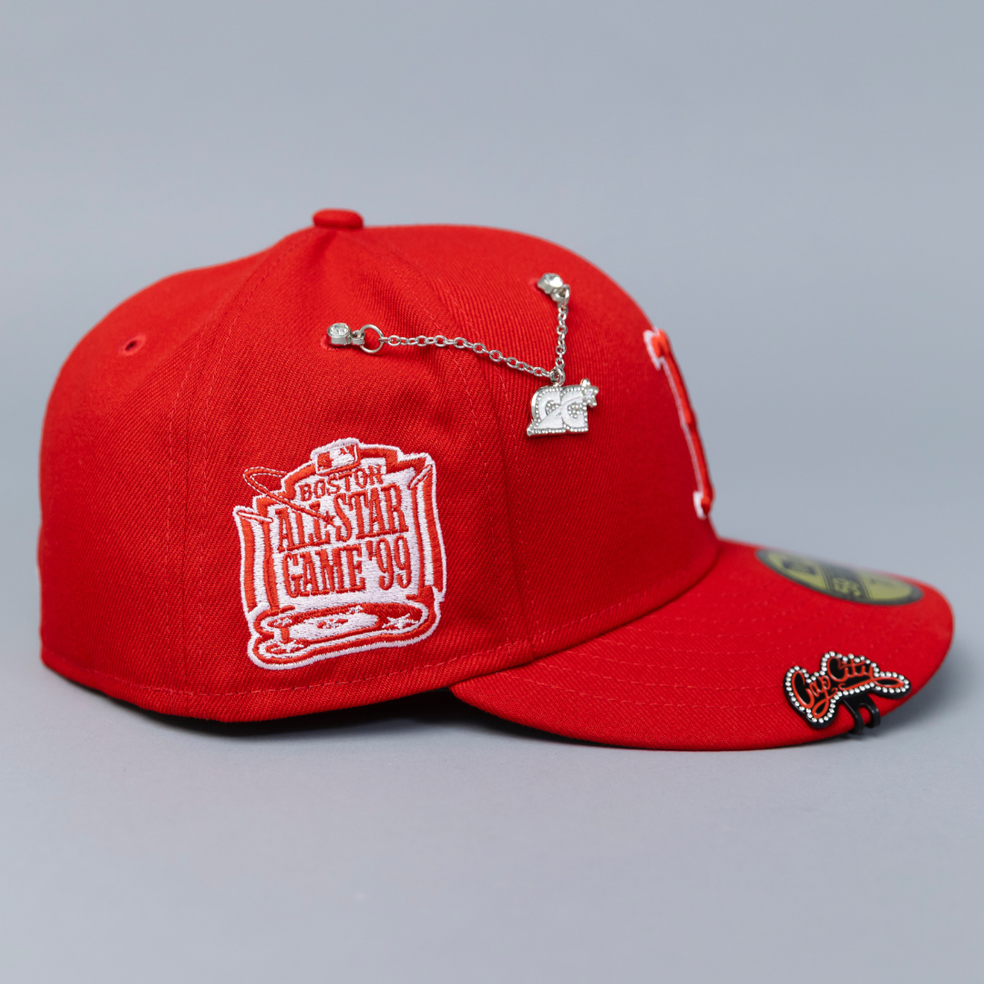 NEW ERA EXCLUSIVE 59FIFTY RED BOSTON RED SOX W/ 1999 ALL STAR GAME SIDE PATCH