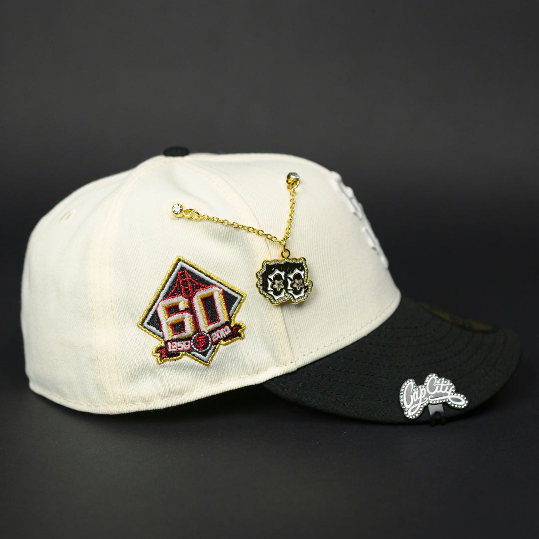 NEW ERA EXCLUSIVE 59FIFTY BLACK SAN FRANCISCO GIANTS W/ 60TH ANNIVERSARY SIDE PATCH