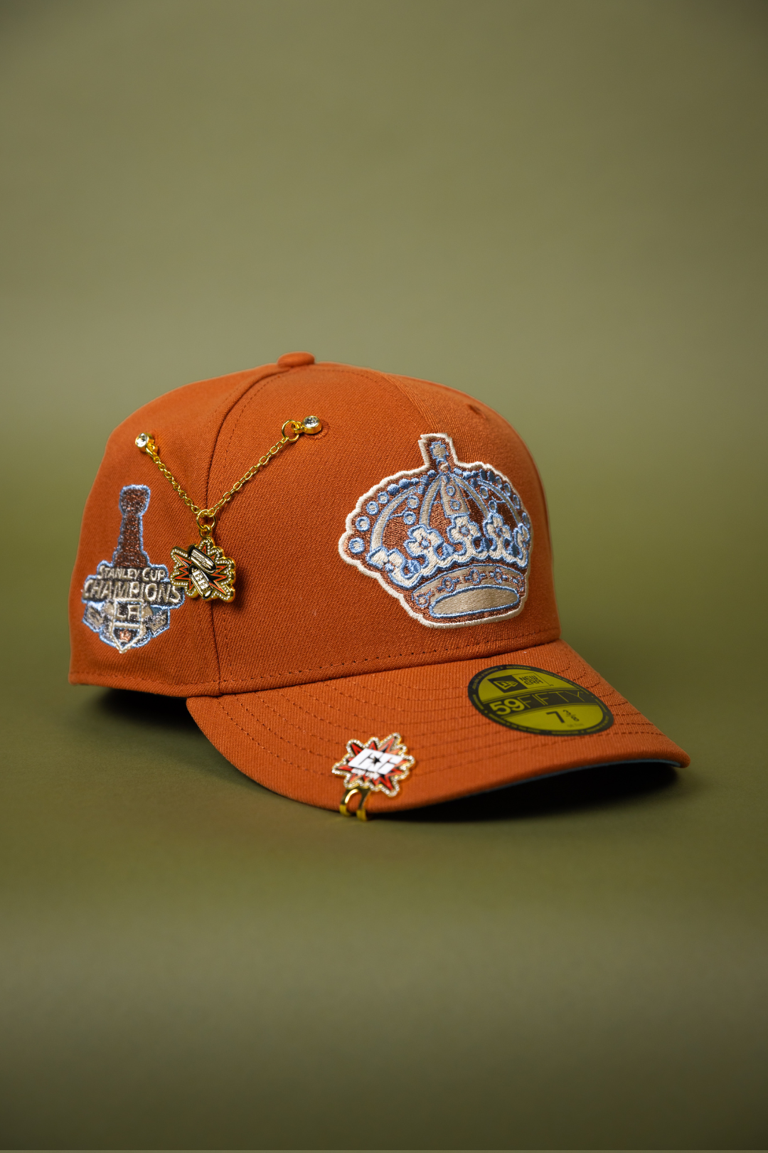 NEW ERA EXCLUSIVE 59FIFTY RUST LOS ANGELES KINGS W/ SIDE PATCH