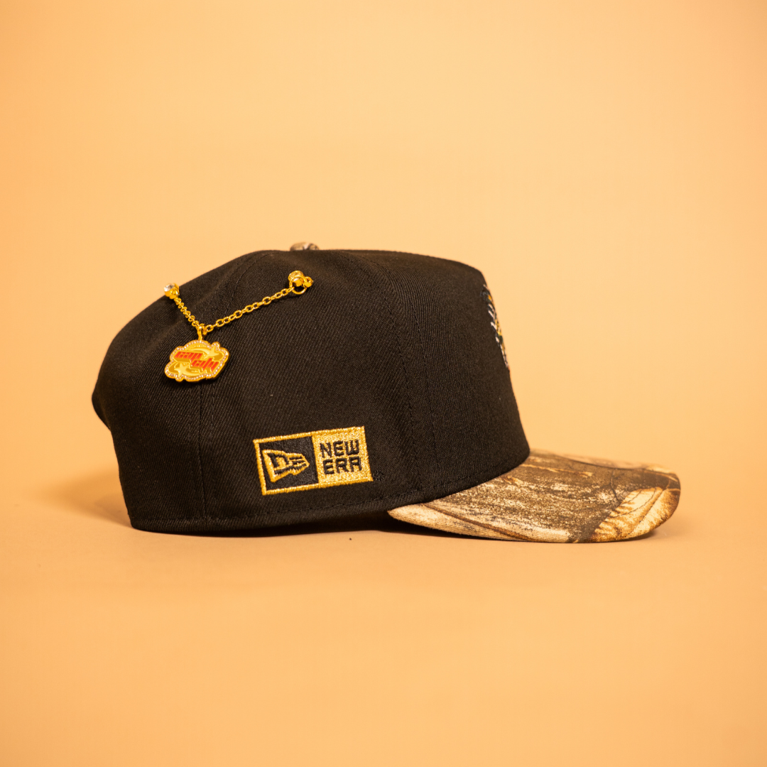 NEW ERA EXCLUSIVE 9FIFTY A-FRAME BLACK/ REALTREE "EL GALLO" SNAPBACK W/ NEW ERA SIDE PATCH