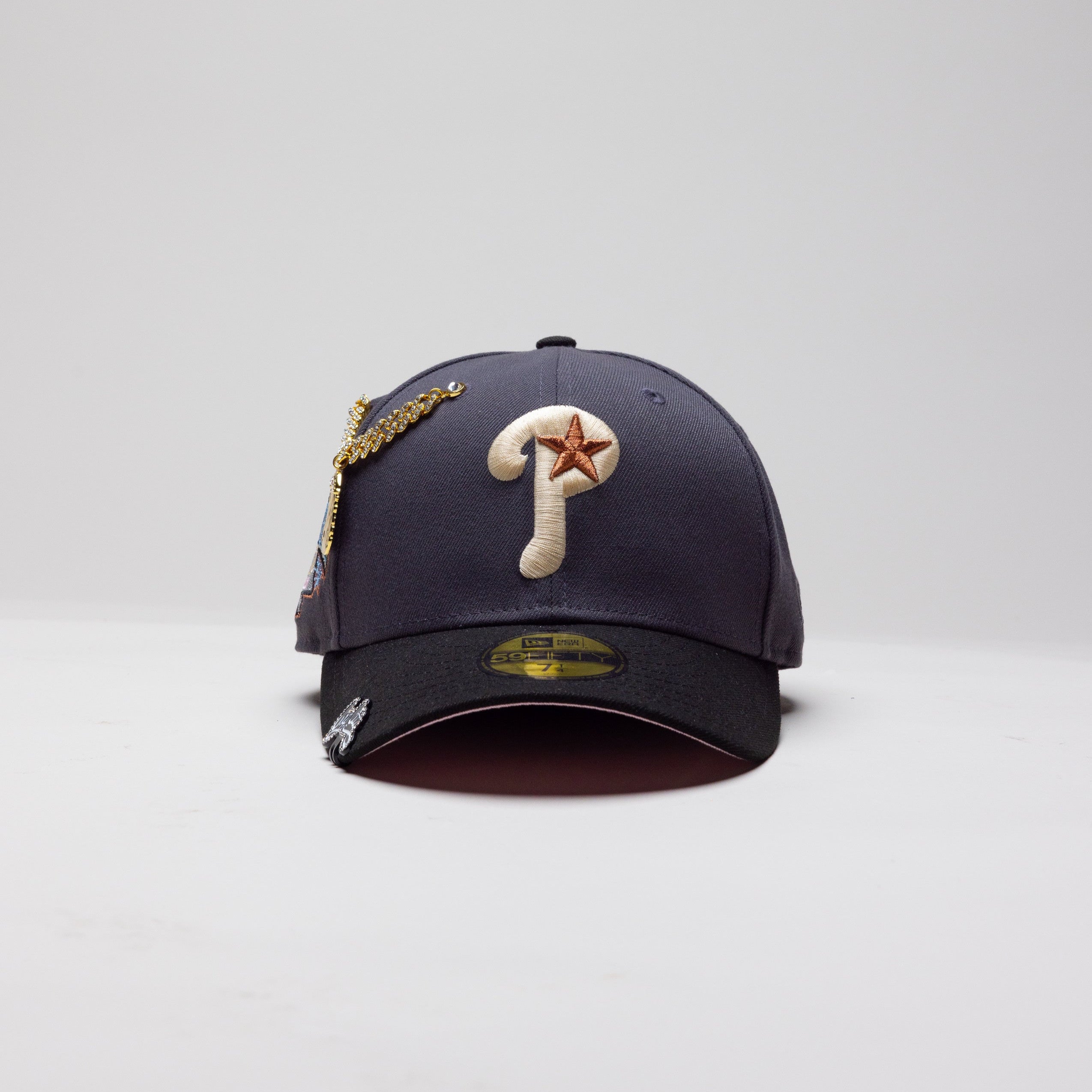 NEW ERA EXCLUSIVE 59FIFTY DARK GREY/ BLACK PHILADELPHIA PHILLIES W/ 1996 ALL STAR GAME PATCH