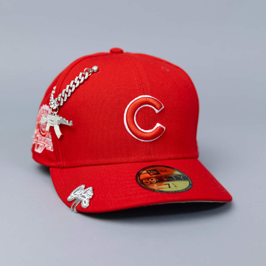 NEW ERA EXCLUSIVE 59FIFTY RED CHICAGO CUBS W/ 1990 ALL STAR GAME SIDE PATCH