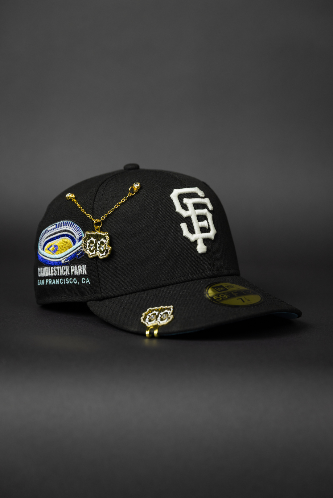 NEW ERA EXCLUSIVE 59FIFTY BLACK SAN FRANCISCO GIANTS W/ CANDLESTICK PARK SIDE PATCH