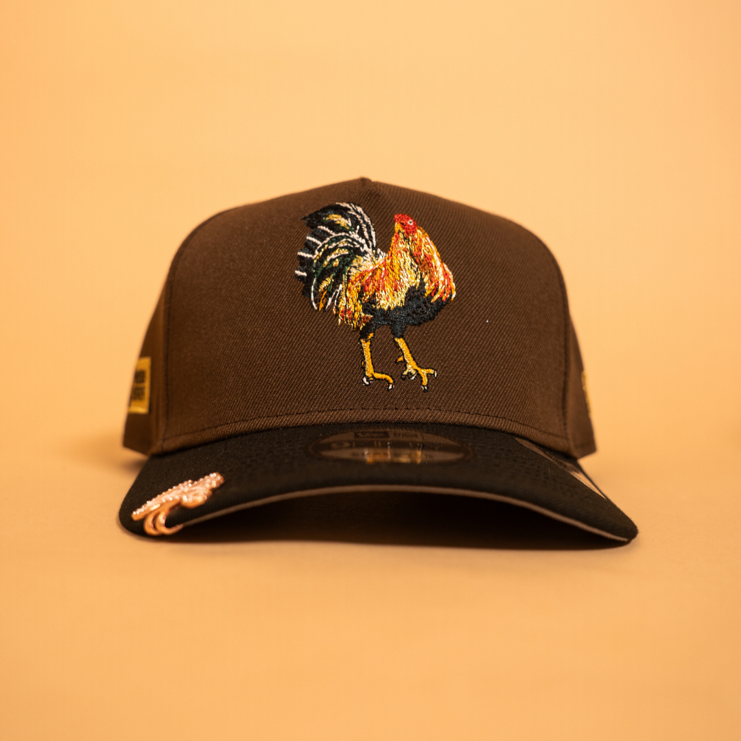 NEW ERA EXCLUSIVE 9FIFTY A-FRAME BROWN/ BLACK "EL GALO" SNAPBACK W/ NEW ERA SIDE PATCH