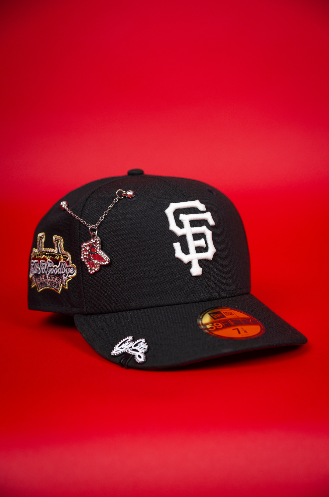 NEW ERA EXCLUSIVE 59FIFTY BLACK SAN FRANCISCO GIANTS W/ "TELL IT GOODBYE" SIDE PATCH
