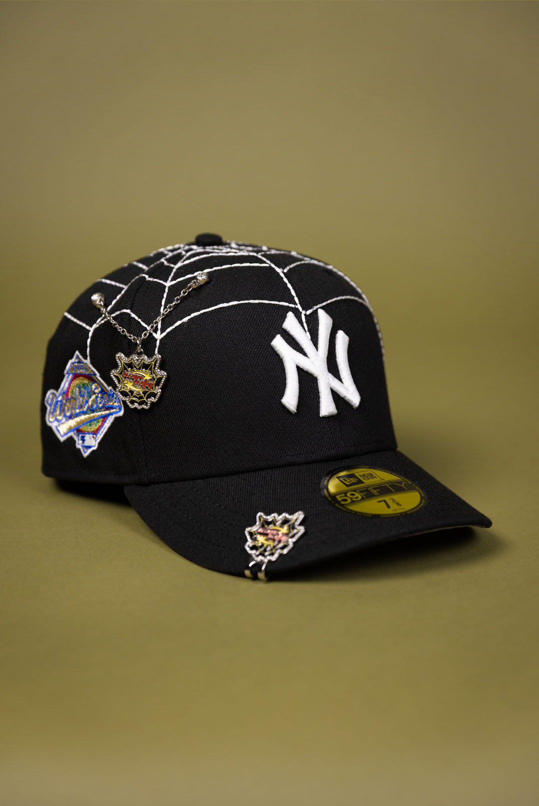 NEW ERA EXCLUSIVE 59FIFTY BLACK NEW YORK YANKEES W/ SPIDER WEB + 1996 WORLD SERIES SIDE PATCH