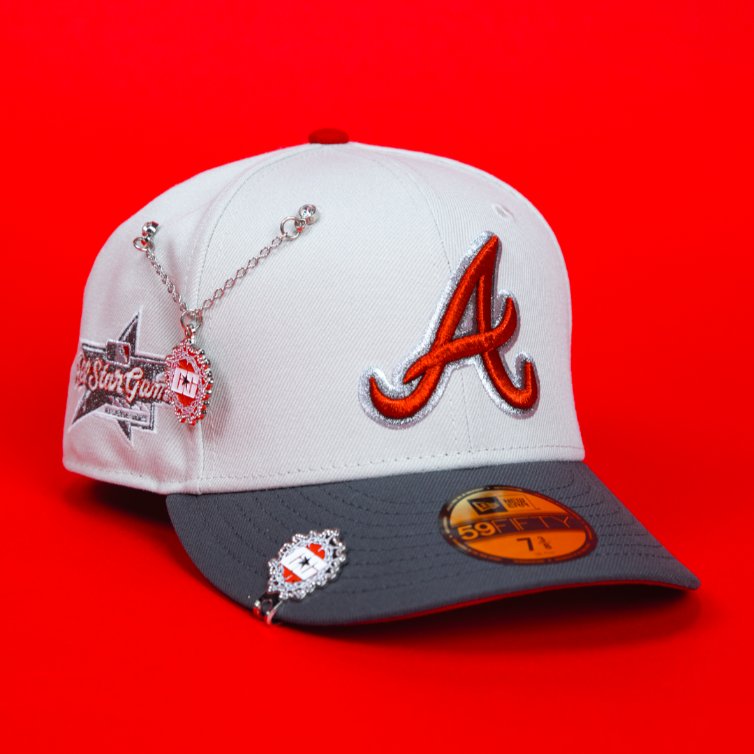 NEW ERA 59FIFTY SMOKE GREY ATLANTA BRAVES W/ ALL STAR GAME SIDE PATCH