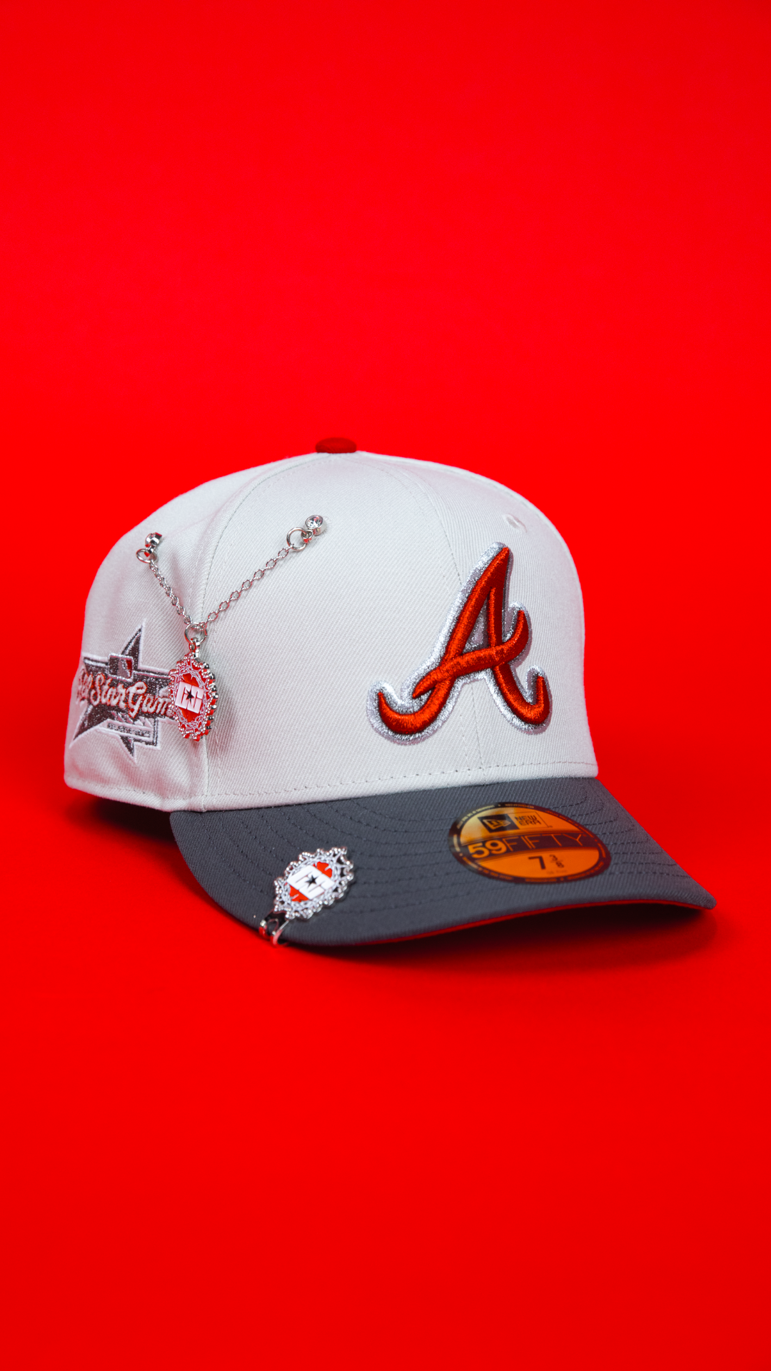 NEW ERA 59FIFTY SMOKE GREY ATLANTA BRAVES W/ ALL STAR GAME SIDE PATCH