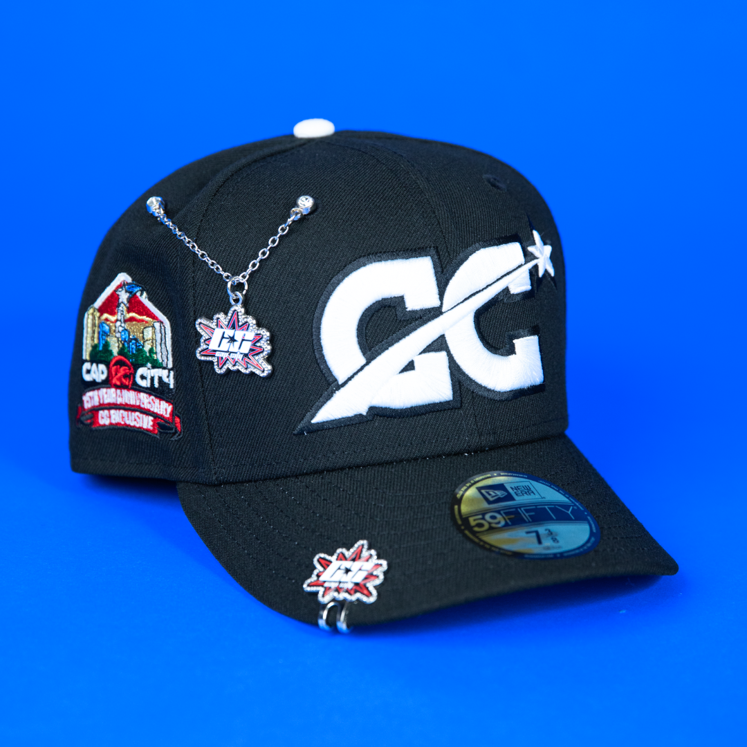 NEW ERA EXCLUSIVE 59FIFTY BLACK "CAP CITY" W/ 15TH ANNIVERSARY SIDE PATCH
