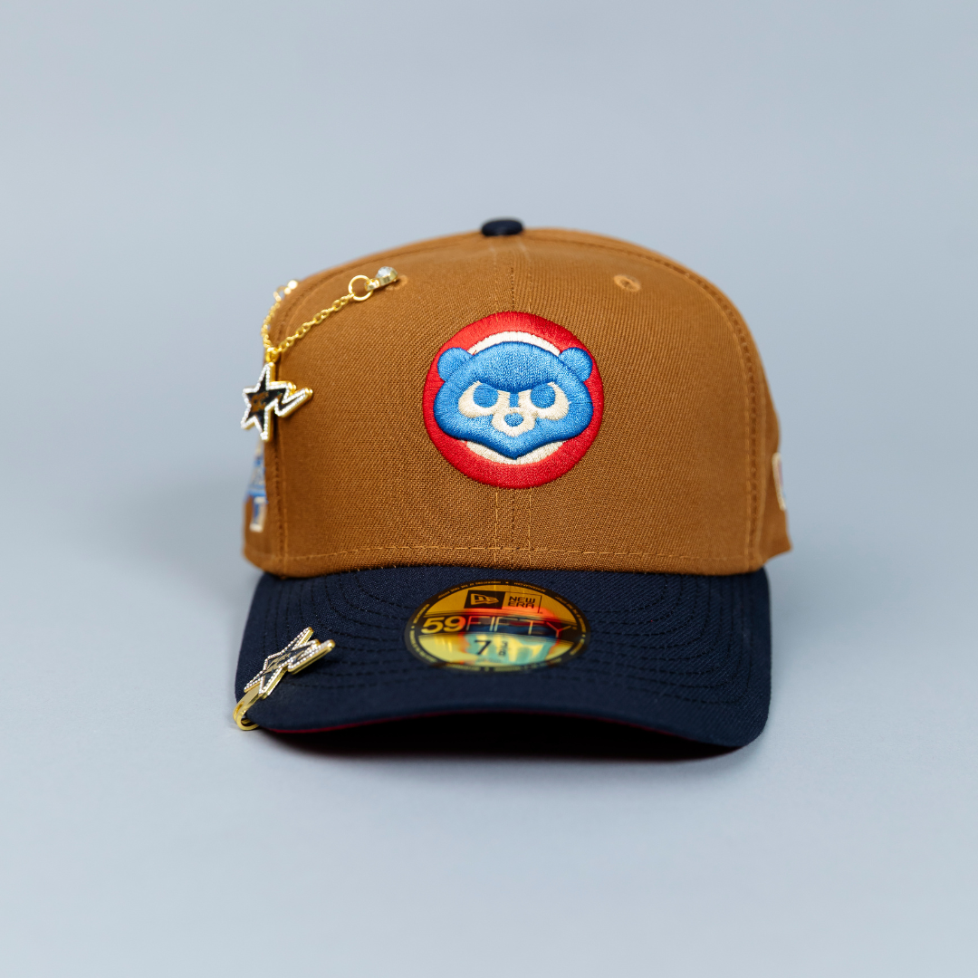 NEW ERA EXCLUSIVE 59FIFTY DARK KHAKI/ NAVY CHICAGO CUBS W/ 1990 ALL STAR GAME PATCH