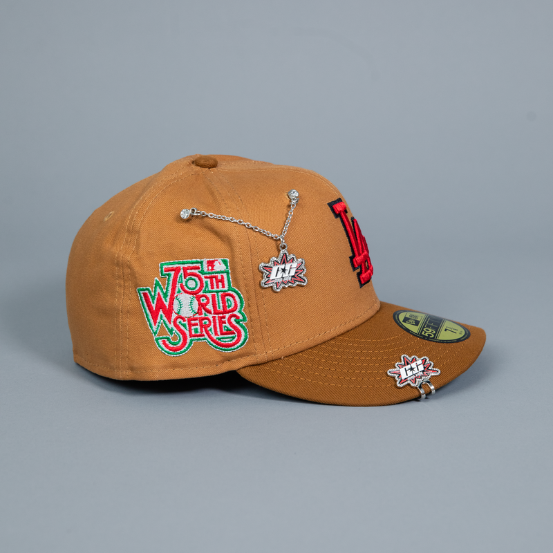 NEW ERA EXCLUSIVE 59FIFTY BRONZE/ TAN LOS ANGELES DODGERS W/ 75TH WORLD SERIES SIDE PATCH