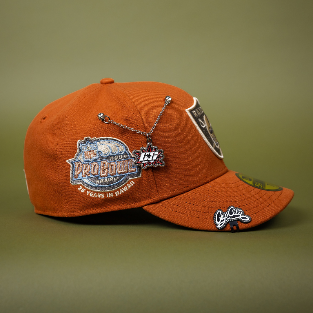 NEW ERA EXCLUSIVE 59FIFTY RUST LAS VEGAS RAIDERS W/ PRO BOWL SIDE PATCH