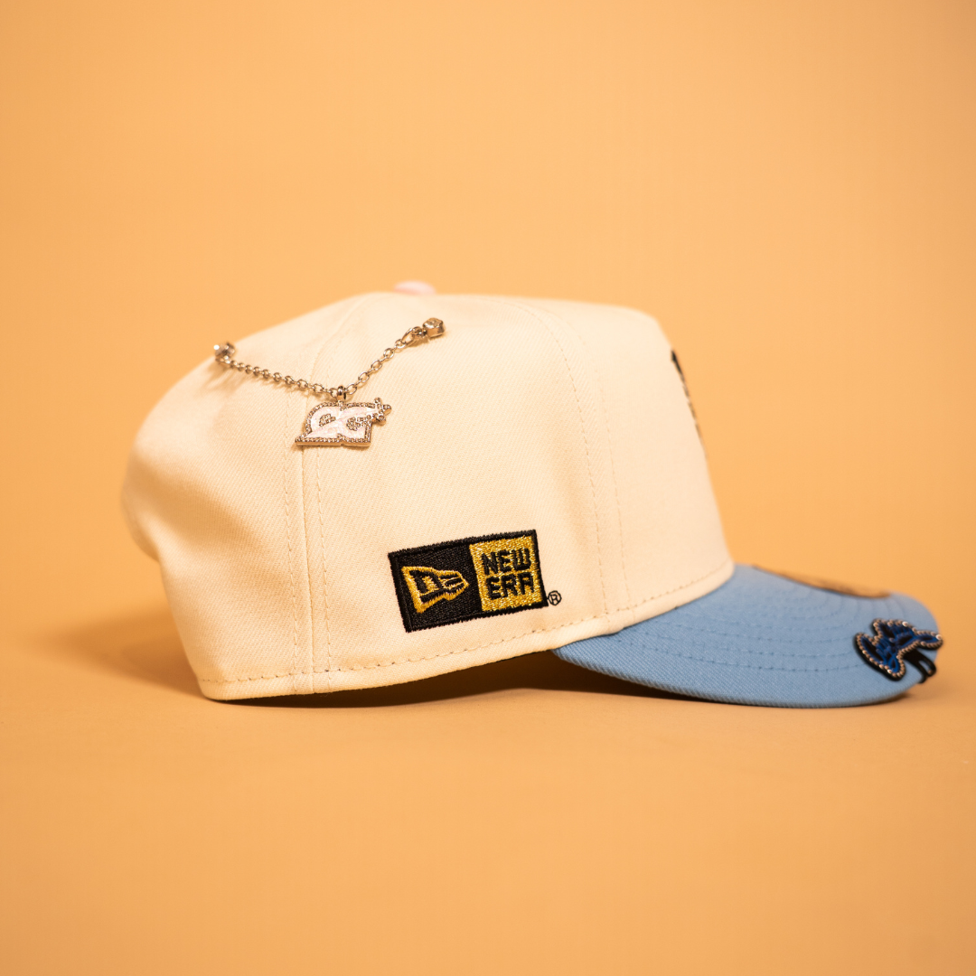 NEW ERA EXCLUSIVE 9FIFTY A-FRAME CHROME/ ICY BLUE "EL GALLO" SNAPBACK W/ NEW ERA SIDE PATCH