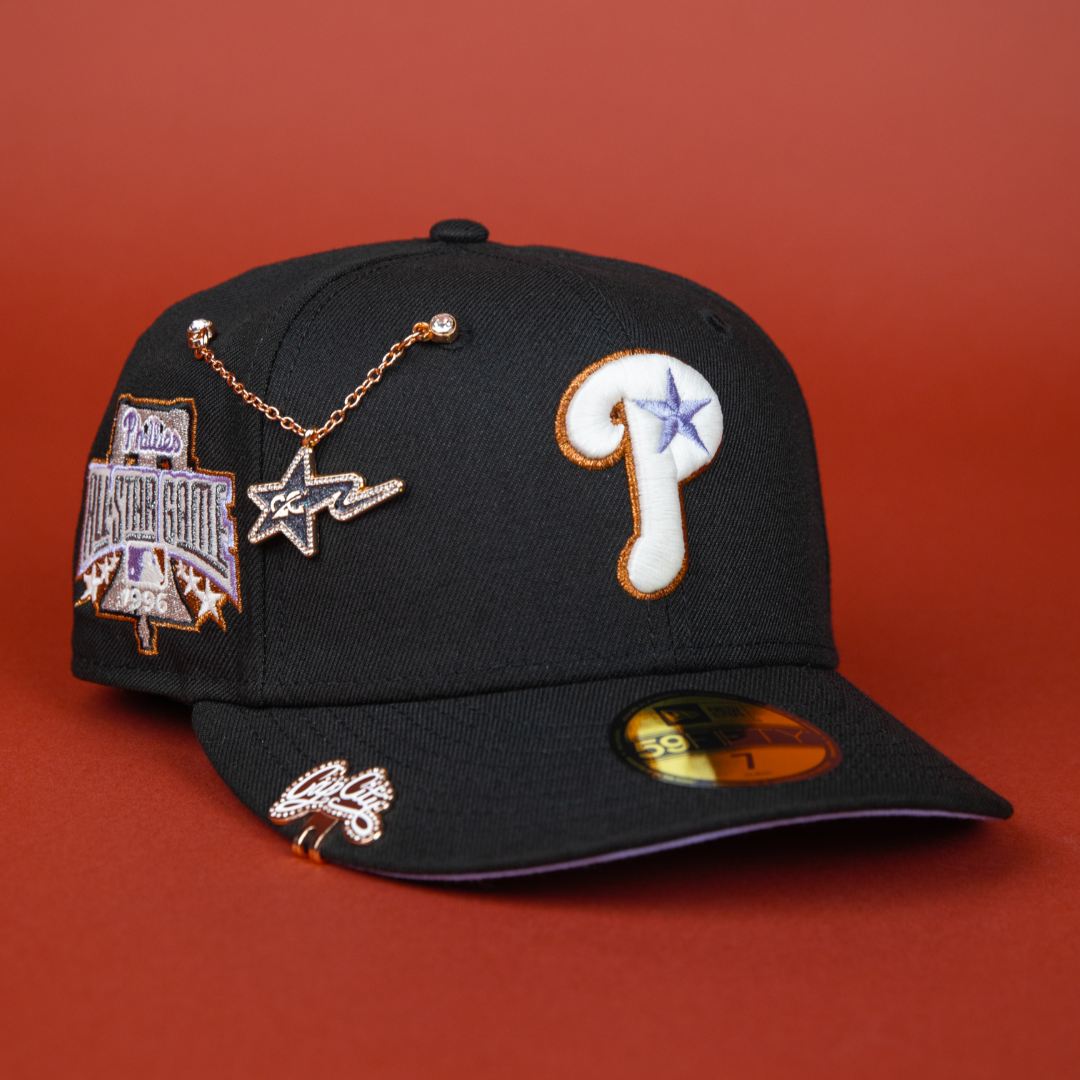 NEW ERA EXCLUSIVE 59FIFTY BLACK PHILADELPHIA PHILLIES W/ 1996 ALL STAR GAME PATCH