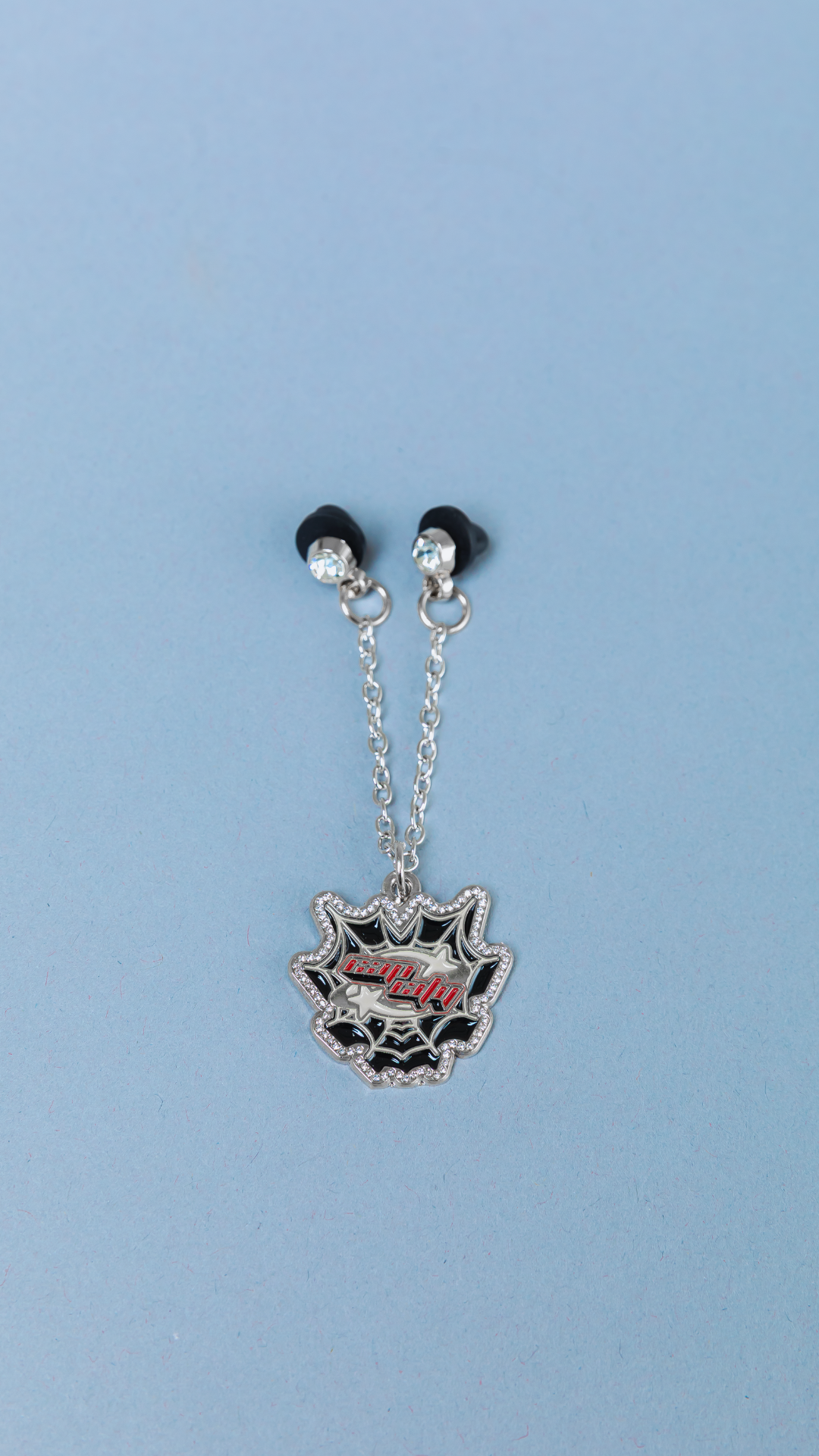 *NEW SILVER "CAP CITY" SPIDER WEB CHAIN W/ RHINESTONES VERY LIMITED