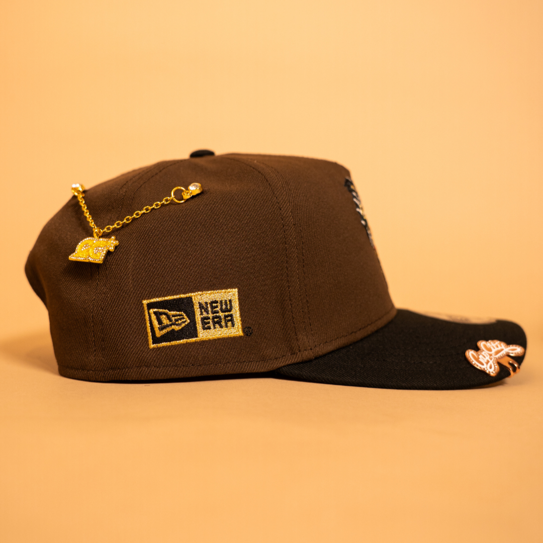 NEW ERA EXCLUSIVE 9FIFTY A-FRAME BROWN/ BLACK "EL GALO" SNAPBACK W/ NEW ERA SIDE PATCH