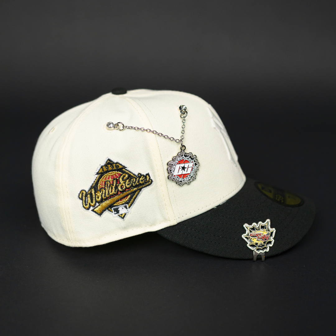 NEW ERA EXCLUSIVE 59FIFTY CHROME/ BLACK NEW YORK YANKEES W/ WORLD SERIES SIDE PATCH