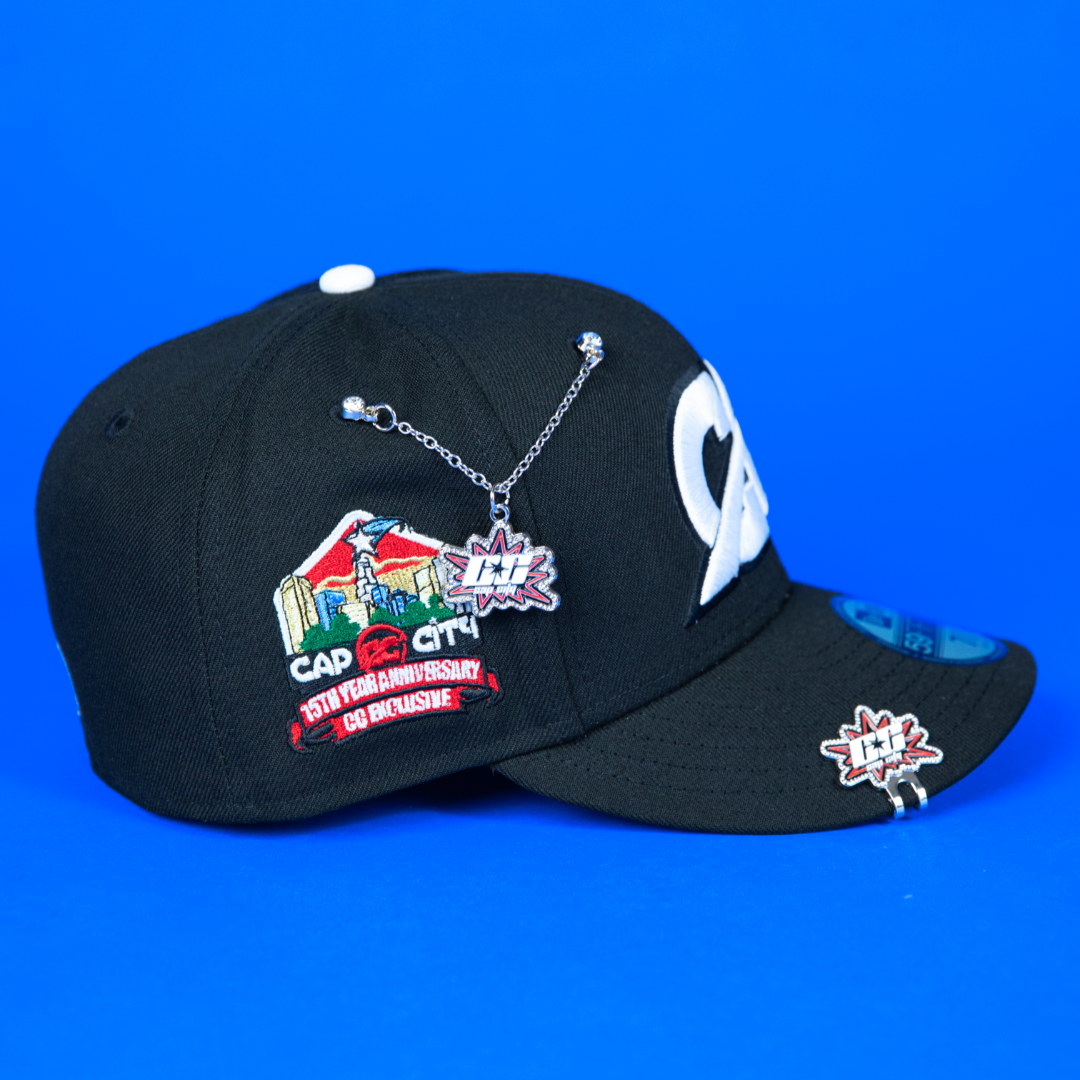 NEW ERA EXCLUSIVE 59FIFTY BLACK "CAP CITY" W/ 15TH ANNIVERSARY SIDE PATCH