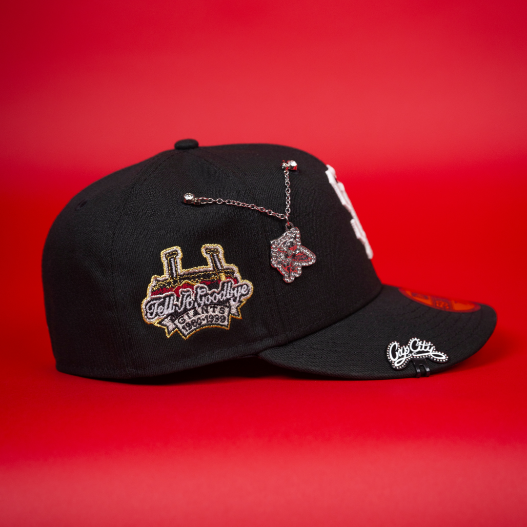 NEW ERA EXCLUSIVE 59FIFTY BLACK SAN FRANCISCO GIANTS W/ "TELL IT GOODBYE" SIDE PATCH