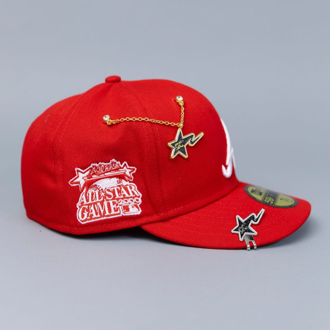 NEW ERA 59FIFTY RED ATLANTA BRAVES W/ 2000 ALL STAR GAME SIDE PATCH