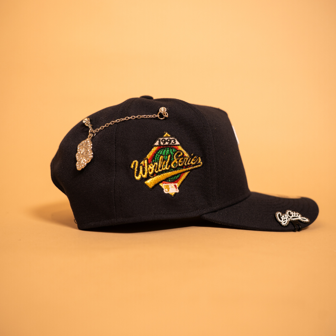 NEW ERA EXCLUSIVE 9FIFTY A-FRAME NAVY PHILADELPHIA PHILLIES SNAPBACK W/ 1993 WORLD SERIES SIDE PATCH