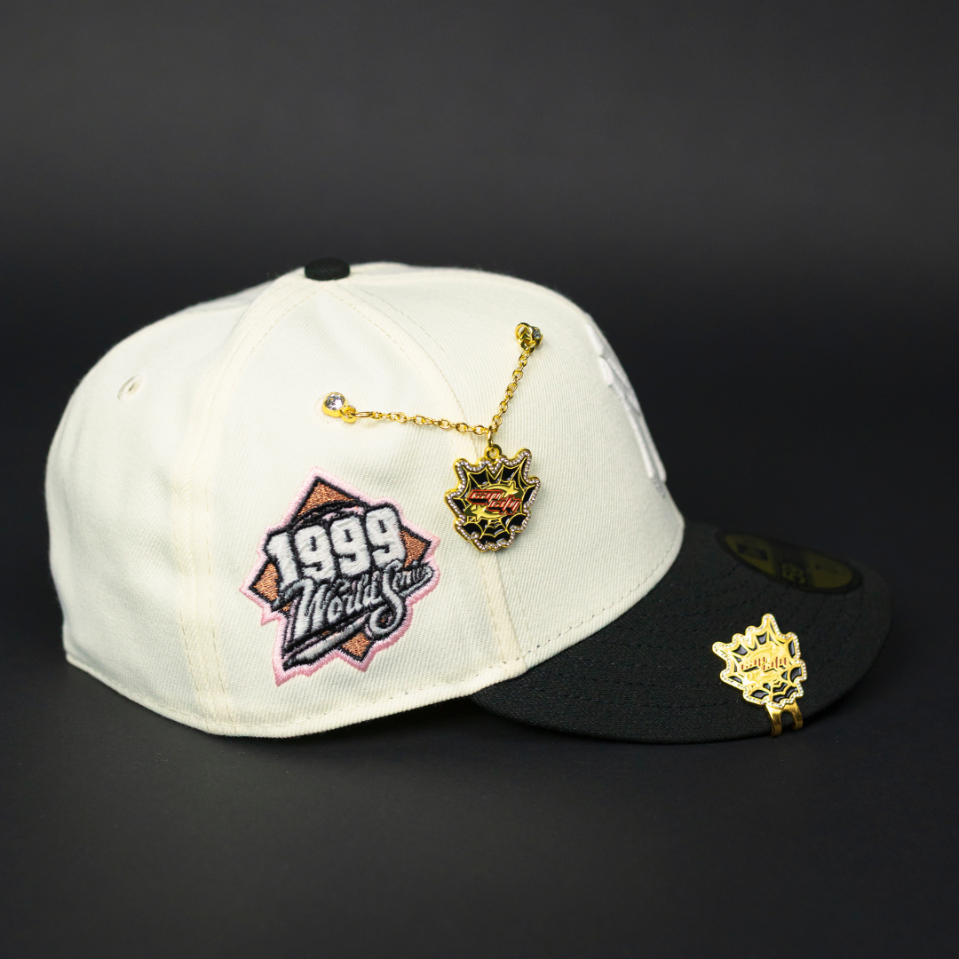 NEW ERA EXCLUSIVE 59FIFTY CHROME/ BLACK NEW YORK YANKEES W/ 1999 WORLD SERIES SIDE PATCH
