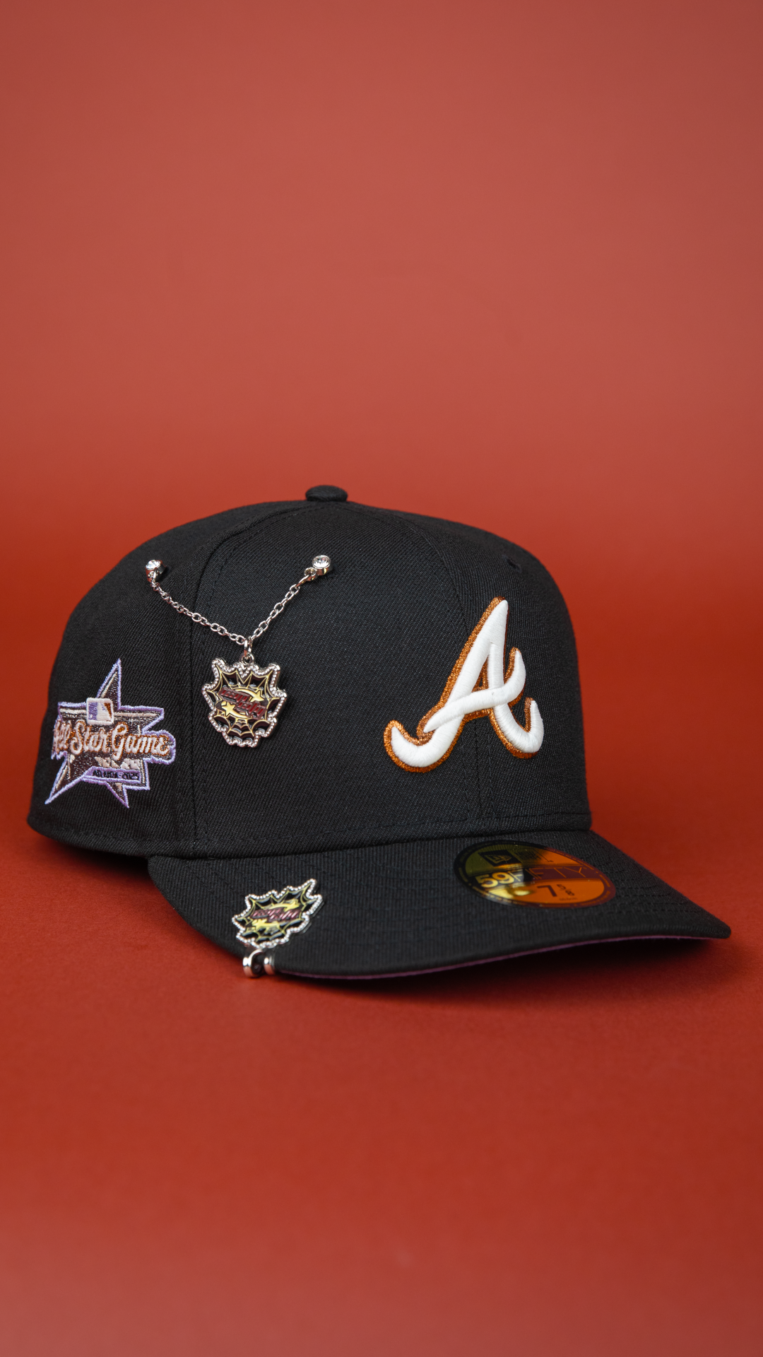 NEW ERA 59FIFTY BLACK ATLANTA BRAVES W/ ALL STAR GAME SIDE PATCH