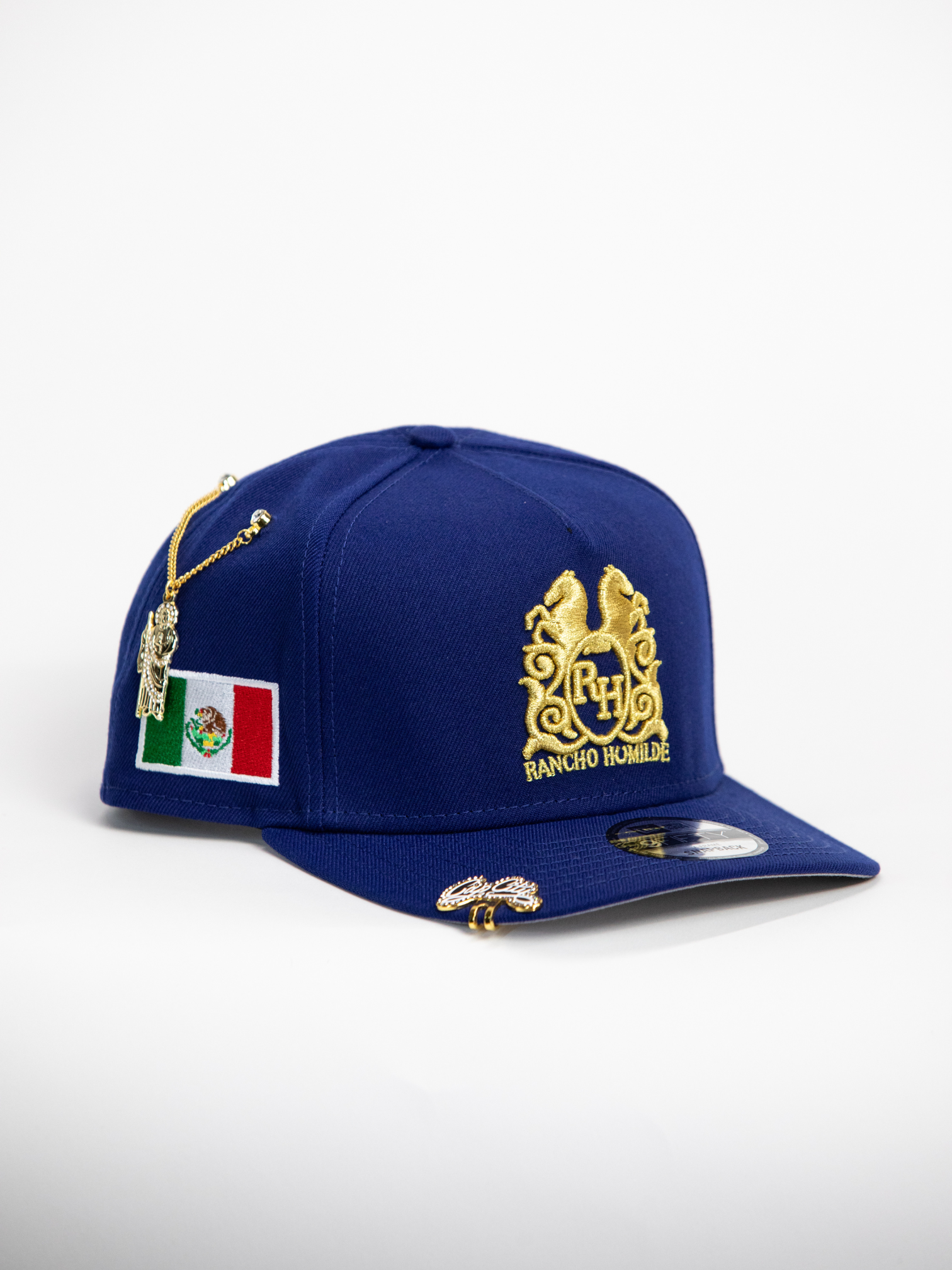 NEW* "RANCHO HUMILDE x NEW ERA x CAP CITY" BLUE 9FIFTY A-FRAME W/ MEXICAN FLAG & GREY UV *FREE ACCESSORY INCLUDED