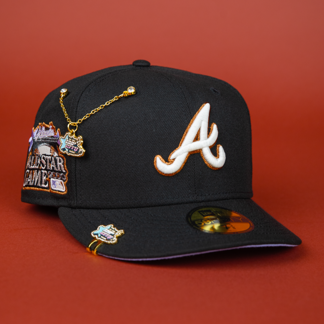 NEW ERA 59FIFTY BLACK ATLANTA BRAVES W/ 2000 ALL STAR GAME SIDE PATCH