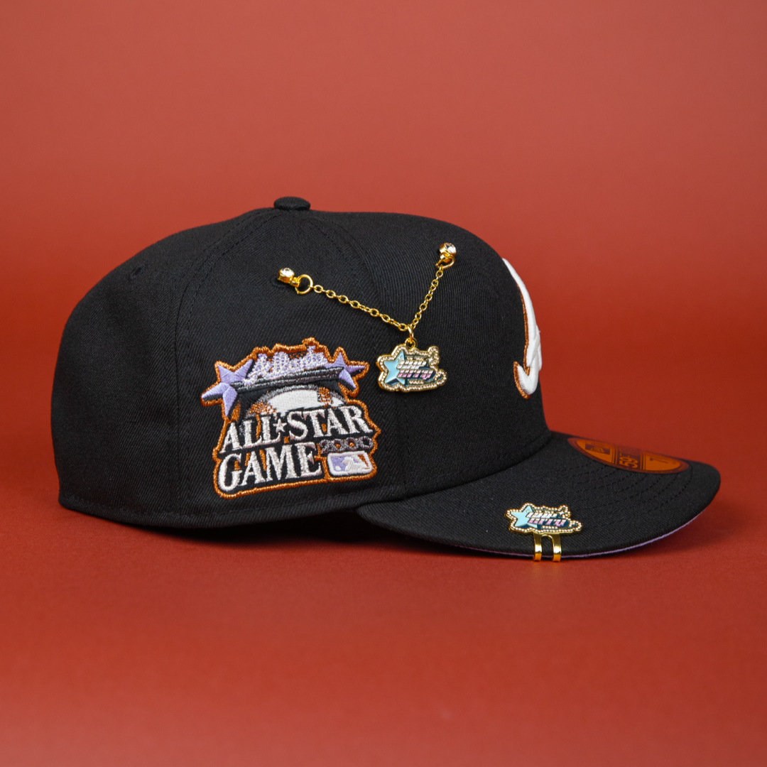 NEW ERA 59FIFTY BLACK ATLANTA BRAVES W/ 2000 ALL STAR GAME SIDE PATCH