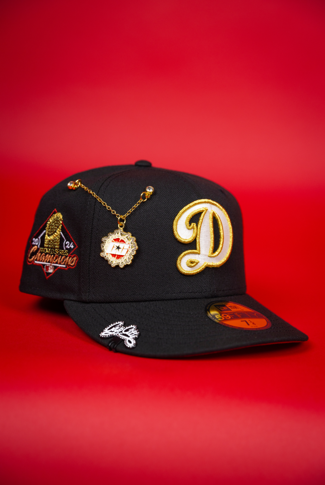 NEW ERA EXCLUSIVE 59FIFTY BLACK LOS ANGELES DODGERS W/ WORLD SERIES CHAMPIONS SIDE PATCH