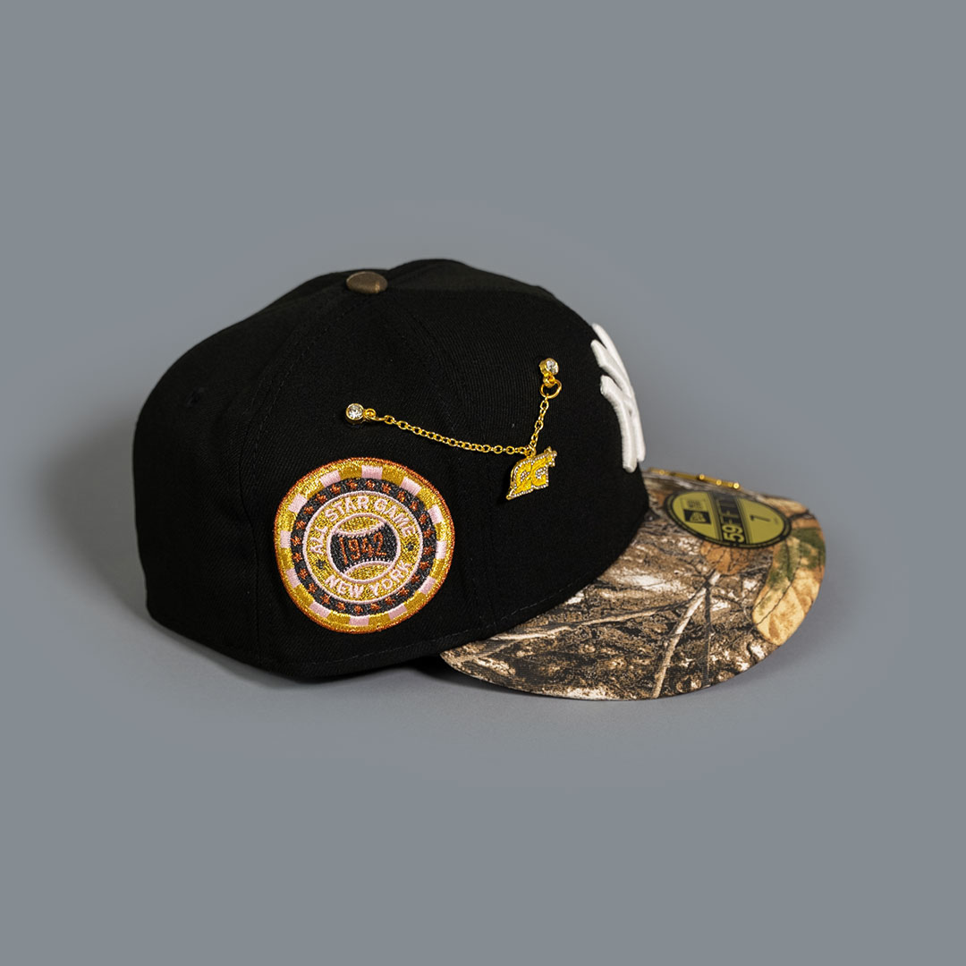 NEW ERA EXCLUSIVE 59FIFTY BLACK/ REALTREE NEW YORK YANKEES W/ 1942 ALL STAR GAME SIDE PATCH