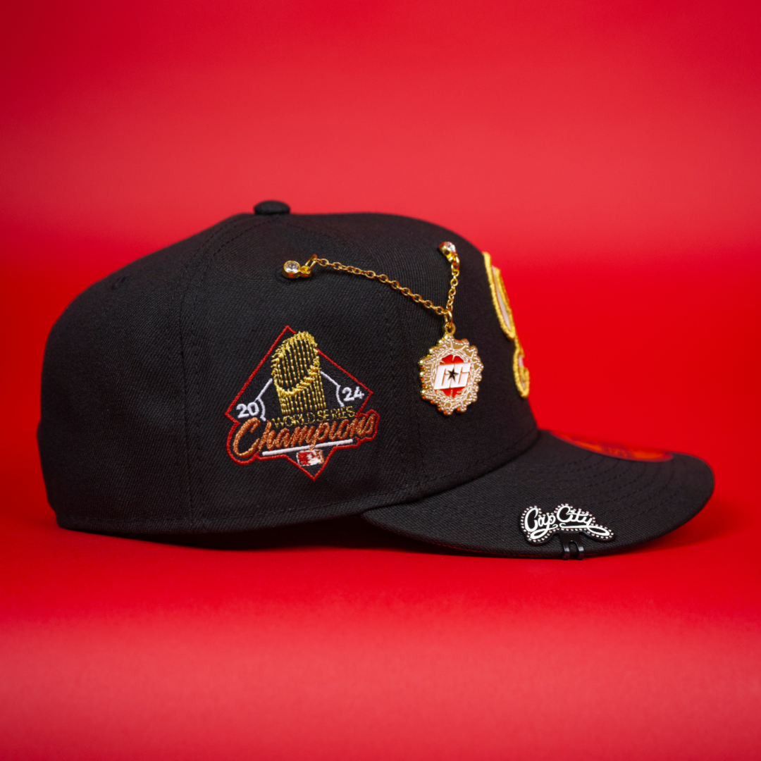 NEW ERA EXCLUSIVE 59FIFTY BLACK LOS ANGELES DODGERS W/ WORLD SERIES CHAMPIONS SIDE PATCH