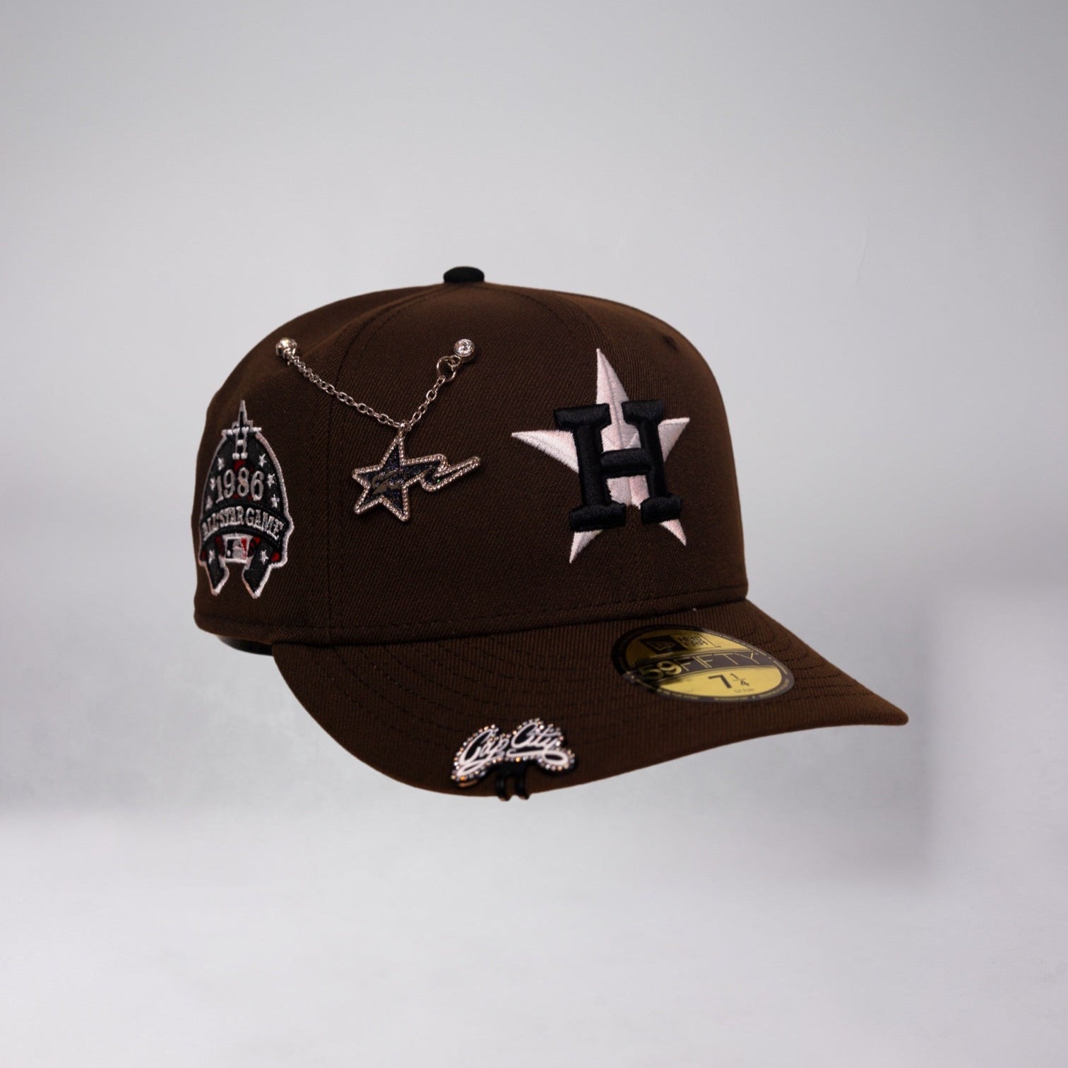 NEW ERA EXCLUSIVE 59FIFTY BROWN HOUSTON ASTROS W/ 35 GREAT YEARS SIDE PATCH