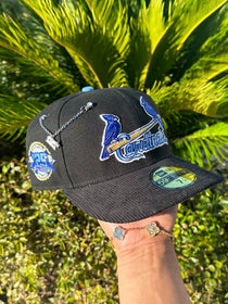 NEW ERA EXCLUSIVE 59FIFTY BLACK /CORDUROY ST LOUIS CARDINALS W/ 125TH ANNIVERSARY PATCH (SKY BLUE UV)
