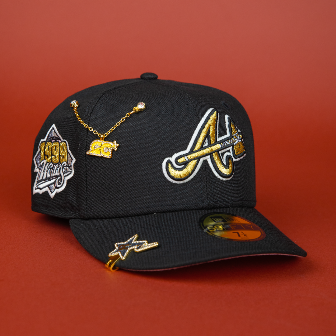 NEW ERA 59FIFTY BLACK ATLANTA BRAVES W/ 1999 WORLD SERIES SIDE PATCH