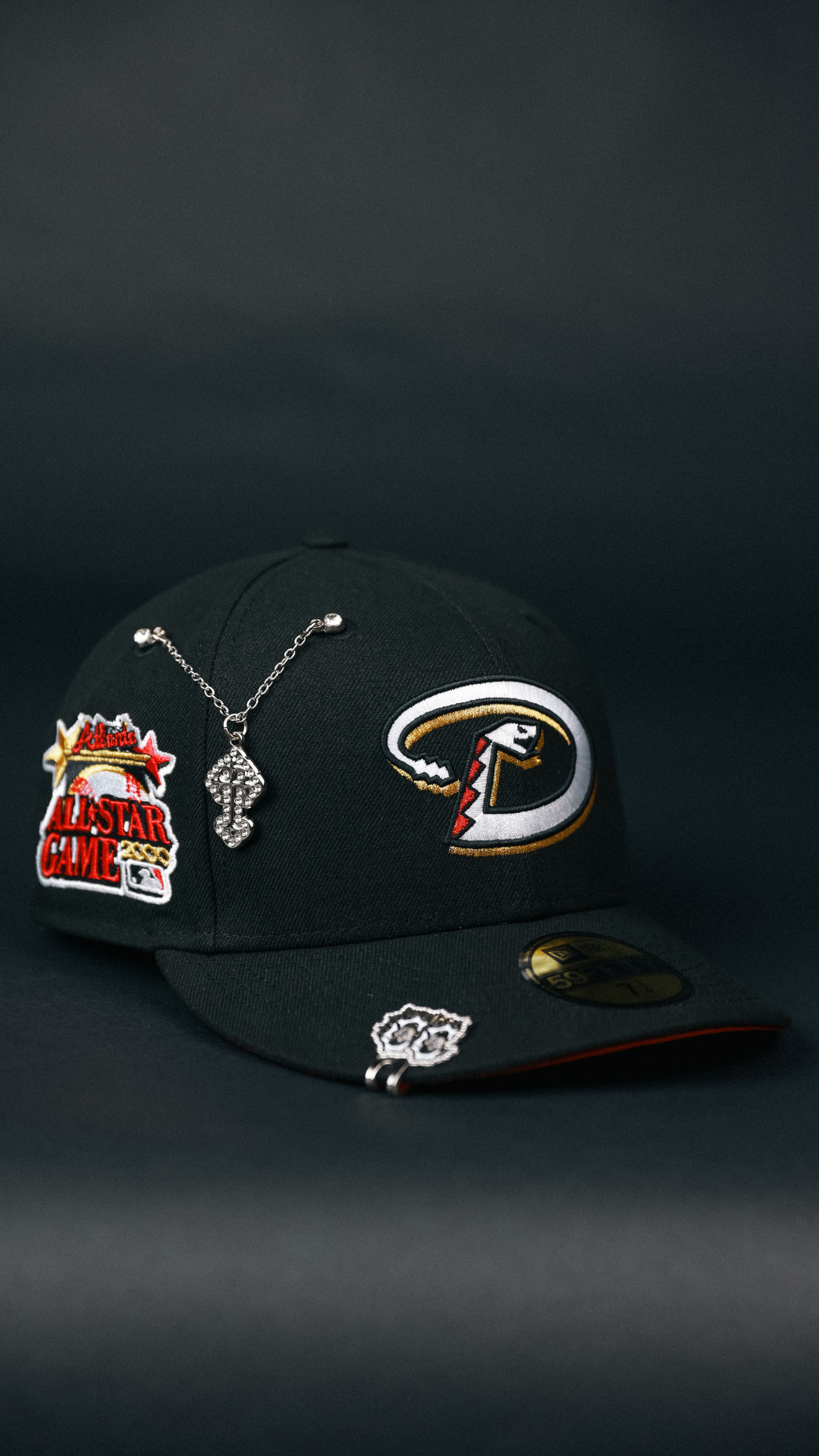 NEW ERA EXCLUSIVE 59FIFTY BLACK ARIZONA DIAMONDBACKS W/ 2000 ALL STAR GAME SIDE PATCH