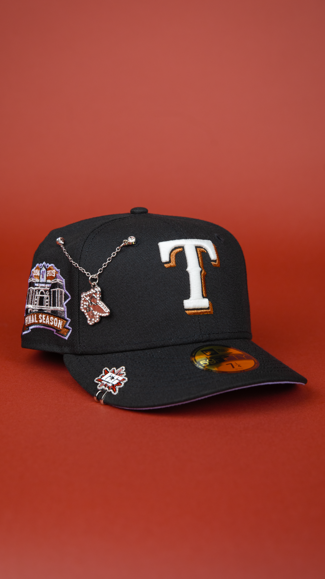 EXCLUSIVO DE NEW ERA 59FIFTY CHROME BLANCO/AZUL TEXAS RANGERS CON 40 ANIVERSARIO