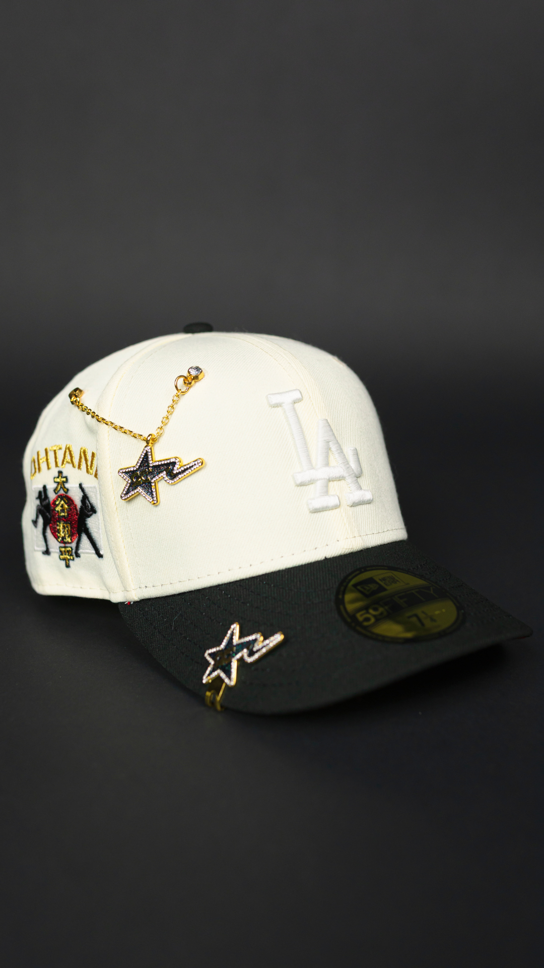 NEW ERA EXCLUSIVE 59FIFTY CHROME/ BLACK LOS ANGELES DODGERS W/ SHOHEI OHTANI SIDE PATCH