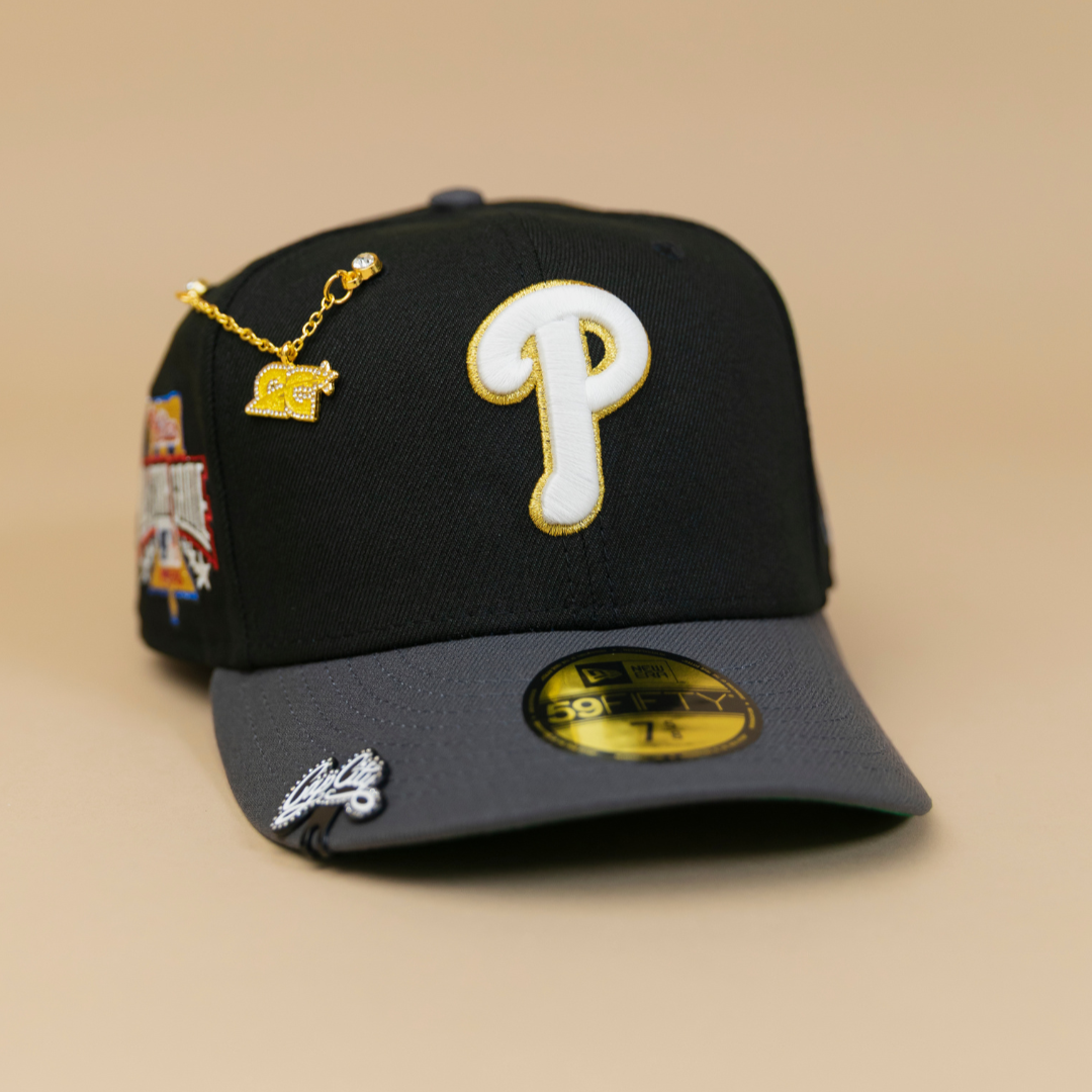 NEW ERA EXCLUSIVE 59FIFTY BLACK/ GREY PHILADELPHIA PHILLIES W/ 1996 AL