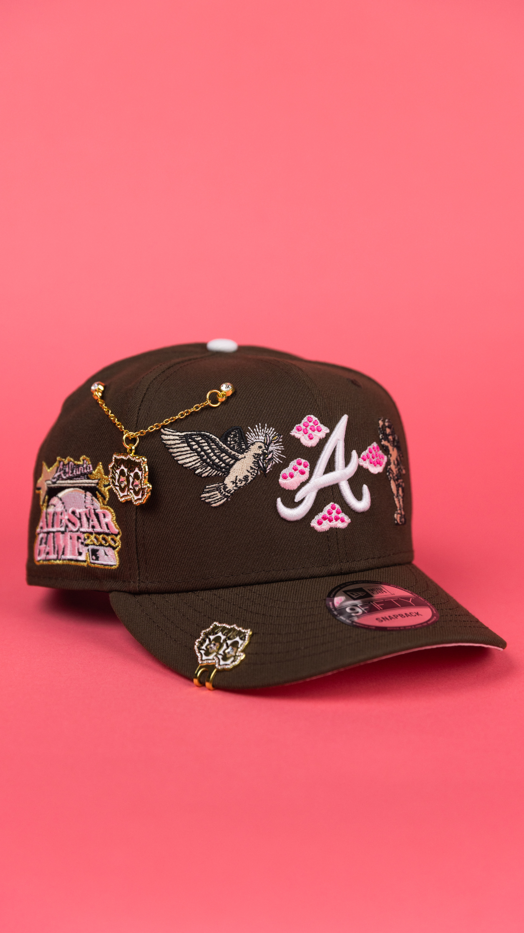 NEW ERA EXCLUSIVE 9FIFTY BROWN ATLANTA BRAVES "HEAVENLY CITY" SNAPBACK W/ 2000 ALL STAR GAME SIDE PATCH