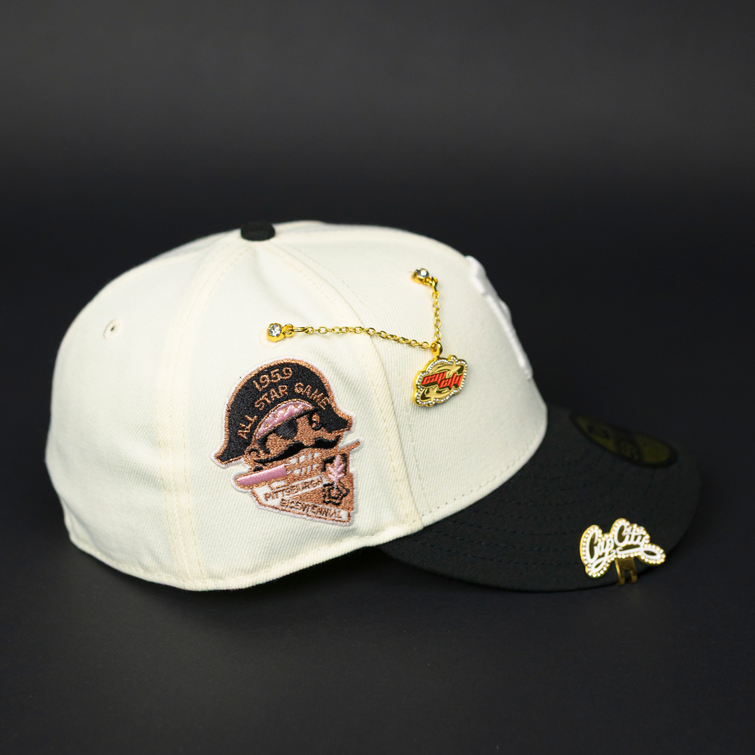 NEW ERA EXCLUSIVE 59FIFTY CHROME/ BLACK PITTSBURGH PIRATES W/ 1959 ALL STAR GAME SIDE PATCH