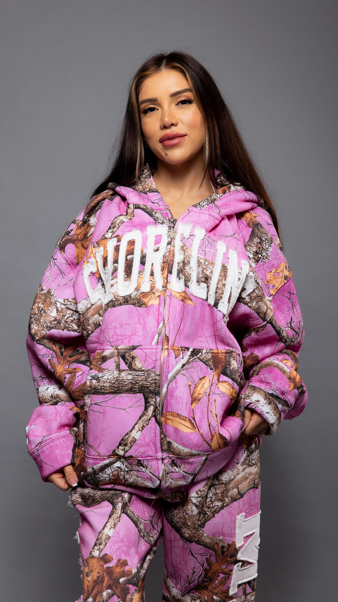 CAP CITY X SHORELINE MAFIA PINK CAMO ZIP UP HOODIE - UNISEX